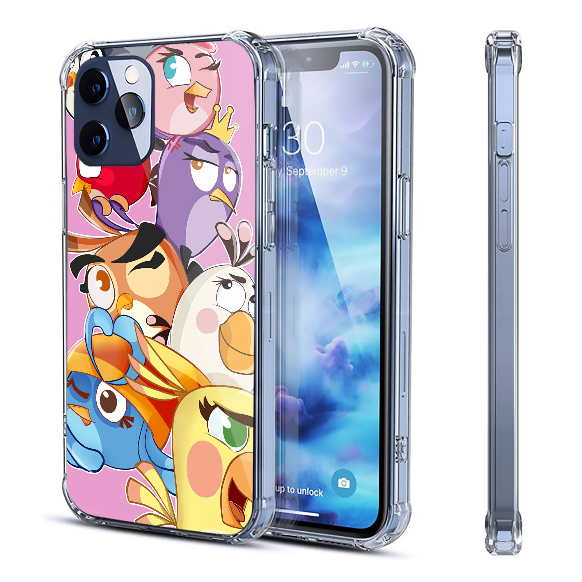 （画像用） Angry Birds アングリーバード 【iPhone 12シリーズ対応】透明スマホケース（クリアソフトケース）